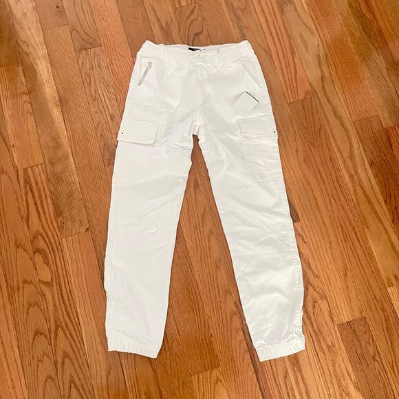 Buffalo David Britton Cargo Joggers Girls L 14/16 White Casual Cotton Normcore - Picture 1 of 5
